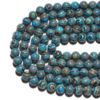 10mm Natural Blue Malachite Gemstone Beads Polished Round Smooth Stone Beads for Bracelets Jewelry Making 15inch Loose Beads - color: Blue Malachite, size: 10mm