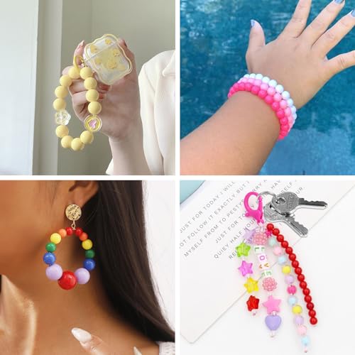 100 Pcs 11.5-12mm Bubblegum Beads Opaque Acrylic Chunky Loose Spacer Round Focal Beads for Jewelry Making Bracelet Necklace Keychain Craft Art Making,Hole:1.8mm,Light Sky Blue - color: Light Sky Blue