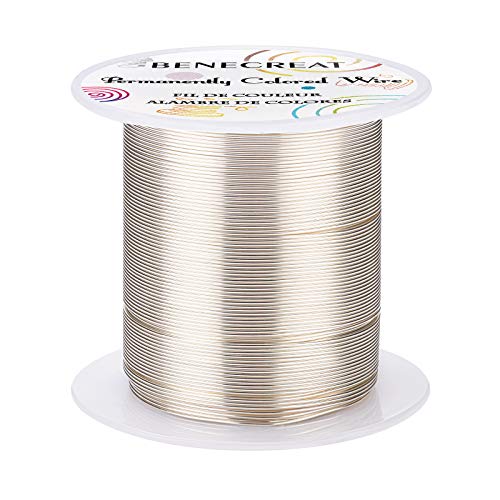 BENECREAT 22 Gauge 55 Yards Tarnish Resistant Silver Wire Jewelry Beading Wire for Beading Wrapping and Other Jewelry Craft Making - color: Silver, size: 22 Gauge