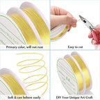 MIKIMIQI 2 Pack Jewelry Wire - 20 Gauge Tarnish Resistant Copper Beading Wire for Jewelry Making, 0.8mm X 3m Each (Gold)