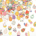 MARFOREVER 120 PCS Easter Charms for Jewelry Making, Assorted Gold Enamel Easter Bunny Egg Rabbit Charms Pendants Easter Spring Charm Bulk for DIY Bracelet Necklace Earrings Making Supplies - style: Easter