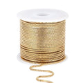 33FT 18K Gold PVD Plated Box Chains Roll, 2mm Gold Stainless Steel Box Chain Spool Bulk for DIY Jewelry Making Necklace Bracelet - color: gold, size: 2mm
