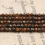 120pcs 3mm Natural Yellow Tiger Eye Gemstone Beads Faceted Round Loose Stone Beads for Jewelry Making - color: Yellow Tiger Eye, size: 2.8-3.3mm