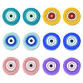 LiQunSweet 12 Pcs 6 Colors Flat Round Silicone Beads Silicone Beads Evil Eye Beads for Bracelet Beaded Necklace Pens Jewelry Making DIY Craft - color: Evil Eye Silicone Beads_12 Pcs