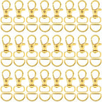 SANNIX 120 Pcs Key Chain Clip Hooks and D Rings Bulk Include 60Pcs Swivel Snap Hooks Lanyard Clips and 60Pcs D Ring for Keychains and Purse Hardware (1/2” Inside Width)