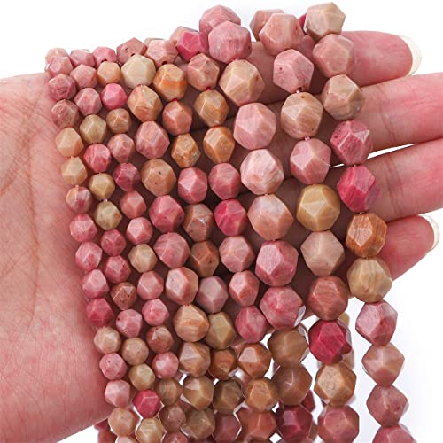 BEADIA Faceted Natural Red Wood Marble Stone Round Beads 6mm 36cm/Strand for Jewelry Making - color: Red Wood Marble, size: 6mm