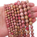 BEADIA Faceted Natural Red Wood Marble Stone Round Beads 10mm 36cm/Strand for Jewelry Making - color: Red Wood Marble, size: 10mm