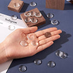 Craftdady 200Pcs Transparent Glass Cabochons 19.5~20mm Clear Glass Flat Back Dome Tile Half Round Cabochon Covers for Photo Pendant Jewelry Making - color: Transparent Clear, size: 20mm Round