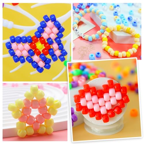 IOOLEEM Light Green Pony Beads,1200pcs Beads for Bracelets Making & Hair braiding, Kandi Friendship Bracelets & Jewelry Making. - color: Light Green