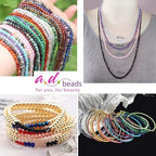 AD Beads Natural Gemstone Diamond-Cut Micro-Faceted 4mm Small Round DIY Necklace Bracelet Jewelry Making Beads (Smoky Quartz) - color: Smoky Quartz
