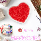 4mm Frosted Glass Seed Beads Bulk, 1000pcs Small Round Glass Bead Matte Loose Spacer Beads for Beading, Friendship Bracelet, Pendants, Key Chains, Necklaces, Hairpins, Red