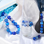 Ferreve 20 Pcs Chunky Bubblegum Beads 20mm Focal Pen Large Rhinestone Pearl Beads for DIY Beadable Pen School Jewelry Making Keychain Craft Making(Dark Blue) - color: Dark Blue