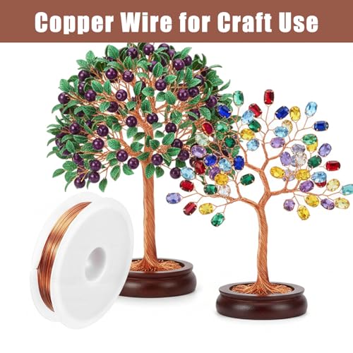 8 Pcs Copper Wire for Jewelry Making, 183ft × 0.5mm Solid Pure Copper Wire, Tarnish Resistant Beading Wires for Crafts, Jewelry Making, Electroculture Gardening