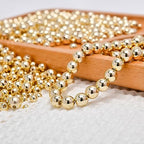300pcs 14K Gold Beads,Seamless Gold Round Beads,Brass Loose Beads,Spacer Beads that Do Not Fade Easily,Gold Beads for Bracelet Necklace Making (6MM) - size: 6MM