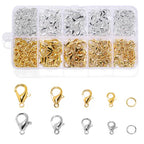 660Pcs Lobster Claw Clasps and Open Jump Rings Set, 4 Sizes of Gold and Silver Jewelry Clasps,Lobster Clasps for Jewelry Making, Keychains and Bracelet