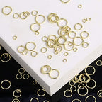 Alexcraft 14k Gold Plated Jump Rings 900PCS 4/6/8/10 mm Gold Jump Rings Strong Open Ring Bulk for Necklace Bracelet Earrings Jewelry Making - color: Gold