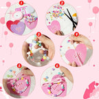 BeYumi DIY Bracelet Craft Kit - 24 Pack Mother's Day LOVE Letter Beads Bracelets with Heart Greeting Cards and Bags Thankful Craft Kit to Mother Grandma School Classroom Party Fun Activities Ages 6-12 - style: LOVE