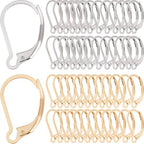 SUNNYCLUE 1 Box 100Pcs Real 24K Gold Plated Stainless Steel Earring Hooks Leverback Earring Findings French Ear Wires Earrings Clasps Lever Back Ear Hooks Leverbacks for Jewelry Making DIY Crafts - color: 100Pcs 24K Gold Plated & Stainless Steel