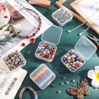 Jetec 6 Pieces Mini Plastic Clear Beads Storage Containers Box for Collecting Small Items, Beads, Jewelry, Business Cards, Game Pieces, Crafts (2.1 x 2.1 x 0.8 Inch) - size: 2.13 x 2.13 x 0.79 Inch