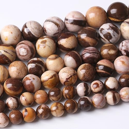 8MM Australian Zebra Round Loose Beads Natural Gem Beads Crystal Energy Stone Beads for Jewelry Making DIY Bracelet Necklace - color: Australian Zebra, size: 8MM