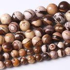 10MM Australian Zebra Round Loose Beads Natural Gem Beads Crystal Energy Stone Beads for Jewelry Making DIY Bracelet Necklace - color: Australian Zebra, size: 10MM