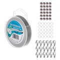 BENECREAT 300-Feet 0.46mm Stainless Steel 7-Strand Beading Wire with 200pcs Jump Rings, 50pcs Crimp Beads and 30pcs Lobster Claw Clasps for Jewelry Making - size: 0.46mm, style: 7 Strand