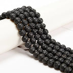 65Pcs Black Lava Stone Beads 6mm Beads Natural Stone Round Gemstone Genuine Real Stone for DIY Bracelet Jewelry String Making - color: Black Lava Stone Beads, size: 6mm