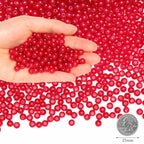 500Pcs Red Glass Beads for Bracelets, 6mm Round Glass Crystal Beads for Bracelet Jewelry Making Kits and DIY Crafts Earring Necklaces Suitable for Beginners(Red) - color: Red