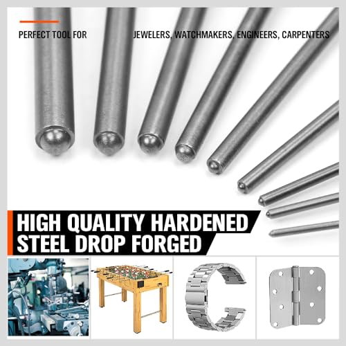 HORUSDY 9 Pieces Roll Pin Punch Set, Removing Repair Tool with Holder for Automotive, Watch Repair, Jewelry and Craft - size: 9 Pieces Roll Pin Punch Set