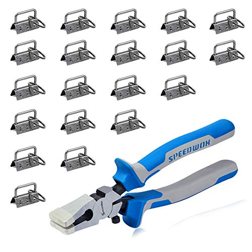 SPEEDWOX 20 Sets of Key Fob Pliers 1.25 Inch Key Fob Hardware with Keychain Split Rings Webbing Fabric Strapping Dark Nickel Glass Breaking Pliers Tools with Rubber Tips - size: 1.25" Dark Nickel