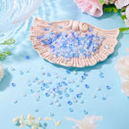 Beadthoven 405Pcs 4mm Bicone Glass Beads Blue Clear Crystal Glass Seed Beads Rainbow Plated Transparent Small Mini Pony Loose Spacers for Bracelets Jewelry Making Necklace DIY Crafts Supplies - color: Blue