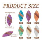 Beadthoven Leaf Natural Wood Earring Charms, 12Pcs/6 Pairs Colorful Clear Leaves Resin Charms with Gold Foil for DIY Dangle Wooden Earring Making Supplies - color: Colorful Leaf Glittery