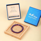 AD Beads Handmade Gemstone Stretch Elastic Bracelet Crystal Healing Reiki Nature's Beauty and Spiritual Essence Unisex - color: Amethyst (Love Guardian), size: 4mm
