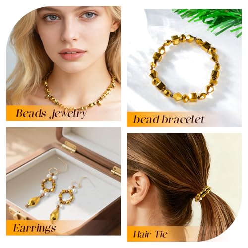 1500 Pcs Crystal Glass Beads for Jewelry Making – 12 Styles Bicone, Rondelle, Cube, Teardrop & 3mm Spacer Beads, DIY Bracelet Necklace Earring Craft Kit Random Colors(Coffee Gold) - color: Coffee Gold