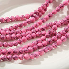 8mm Turquoise Beads 190pcs Natural Stone Gemstone Bead Round Loose Beads for DIY Crafts Bracelet Necklace Earrings Jewelry Making (Pink) - color: pink