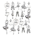 100g(60pcs) Craft Supplies Antique Silver Ballerina Ballet Dancer Charms for Jewelry Making Crafting Findings Accessory for DIY Necklace Bracelet M290 - color: M290