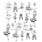 100g(60pcs) Craft Supplies Antique Silver Ballerina Ballet Dancer Charms for Jewelry Making Crafting Findings Accessory for DIY Necklace Bracelet M290 - color: M290