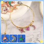 MARFOREVER 120 Pcs Mixed Sun Star Moon Charms for Jewelry Making, Celestial Charm Bracelet Charms Assorted Gold Enamel Charm Pendants for DIY Crafts Bracelet Necklace Earrings Making - style: Starry sky