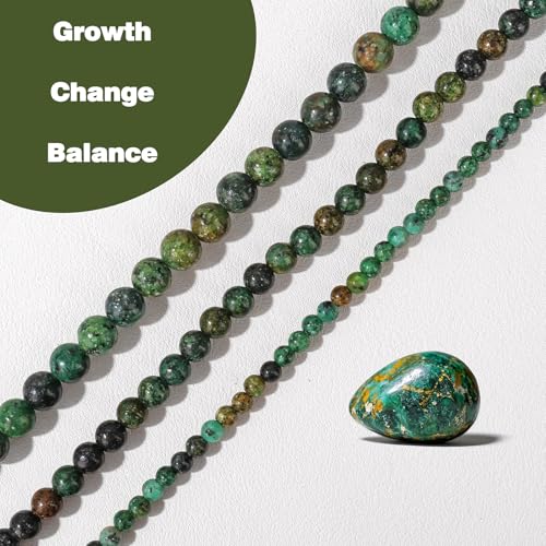 Raicegs 100pcs 8mm African Turquoise Beads Natural Gemstone Beads Round Loose Beads for Jewelry Making DIY Bracelets Necklace - color: African Turquoise, size: 8mm Round