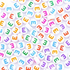 300Pcs Vowel Letter Beads E 4X7mm Single Round Alphabet Beads for Friendship Bracelets Making - color: Round - E