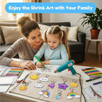 Auihiay 145 Pieces Shrink Plastic Sheet Kit Include 20 PCS Shrinky Paper with 125 PCS Keychains Accessories for Kids Creative Craft, Easter Mother Day Ornament - size: 145PCS