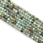 MJDCB 225pcs Natural Small Stone Beads 3mm African Turquoise Round Smooth Loose Gemstone Bead for Jewelry Making Bracelets Earrings Necklaces Accessories - color: African Turquoise