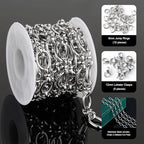 UMAOKANG 2 Meters Stainless Steel Jewelry Chains Bulk Rolo Chains Bulk for Men and Women Jewelry DIY Jewelry Making Chain - color: Rolo (Steel)