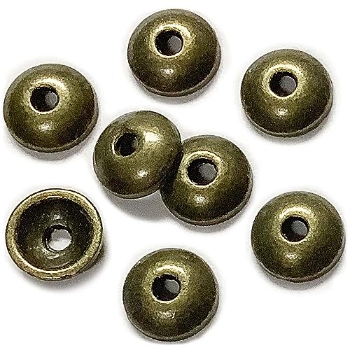 Heather's cf Flower Bead Caps Custom Fancy Charm Jewelry Making Spacer Kit Findings Bulk Vintage for Bracelets Earrings Necklaces Rings Beading Supplies Craft Non Tarnish DIY (Smooth Brass - 400 Pcs) - color: Smooth brass - 400Pc