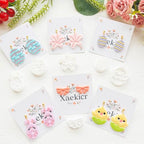 Easter Polymer Clay Cutters Set - 12pcs Sharp & Durable Bunny, Chick, Egg & Lily Shapes for DIY Earring Jewelry Making, Soft Clay Crafts & Spring Holiday Supplies - color: 2L color