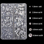 4000pcs Mixed Size Hot Fix Round Crystals Gems Glass Stones Hotfix Flat Back Rhinestones (Clear Crystal) - color: Clear Crystal, size: 4000 Count (Pack of 1)