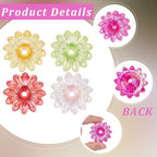 1 Box 100PCS Flower Bead Caps with Large Holes Ab Color Transparent Acrylic Floral Plastic Flowers Spacer Loose Beads Charm Bulk for Adults Jewelry Making Necklaces Bracelets DIY Crafts