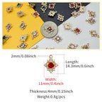 Zirconia Connector Charms Crystal Gold Plated Brass Links for Jewelry Making Bracelet Necklace Earring Pendant Craft Supplies DIY Accessories - color: RhombusA1-Mix-10Pcs