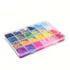 24 Colors 3600 Pcs Clay Beads Kit for Bracelets Making, Flat Round Polymer Spacer heishi Clay Beads for Craft and Jewelry Making - color: Pure Clay Beads Set-about 3600pcs