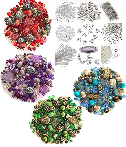 Adults Deluxe Jewelry Making Beads Mix Pliers Findings Starter Kit Gift Set